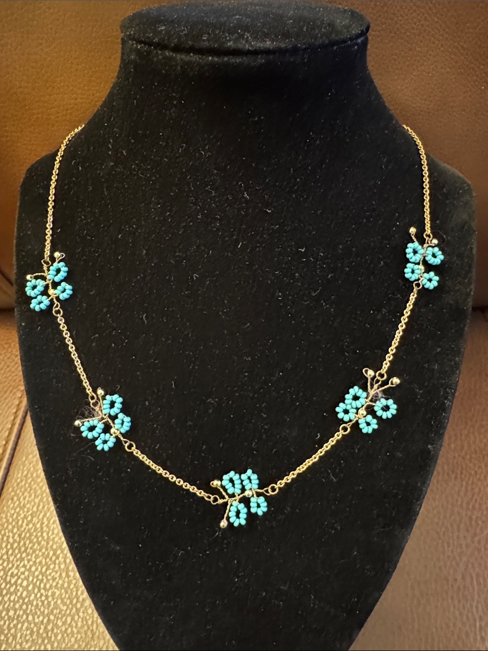 Cousin Claudine gold tone delicate station butterfly beaded charms